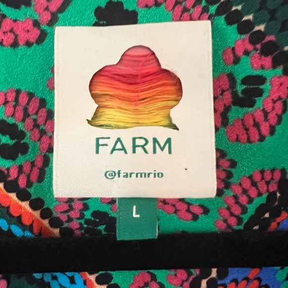 Women's FarmRio Dotted Patch Scarf Mini Wrap Dress, Sz L - Picture 2 of 7